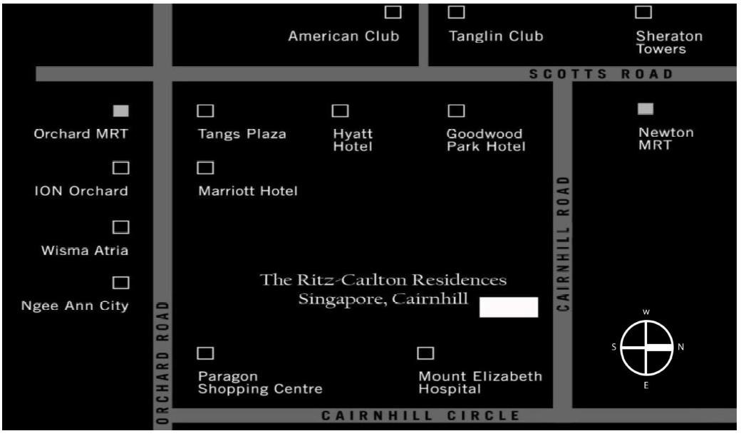 Location map of The Ritz-Carlton Residences, Cairnhill