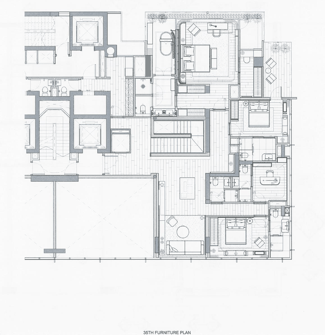 Superior Penthouse · 35th floor furniture plan